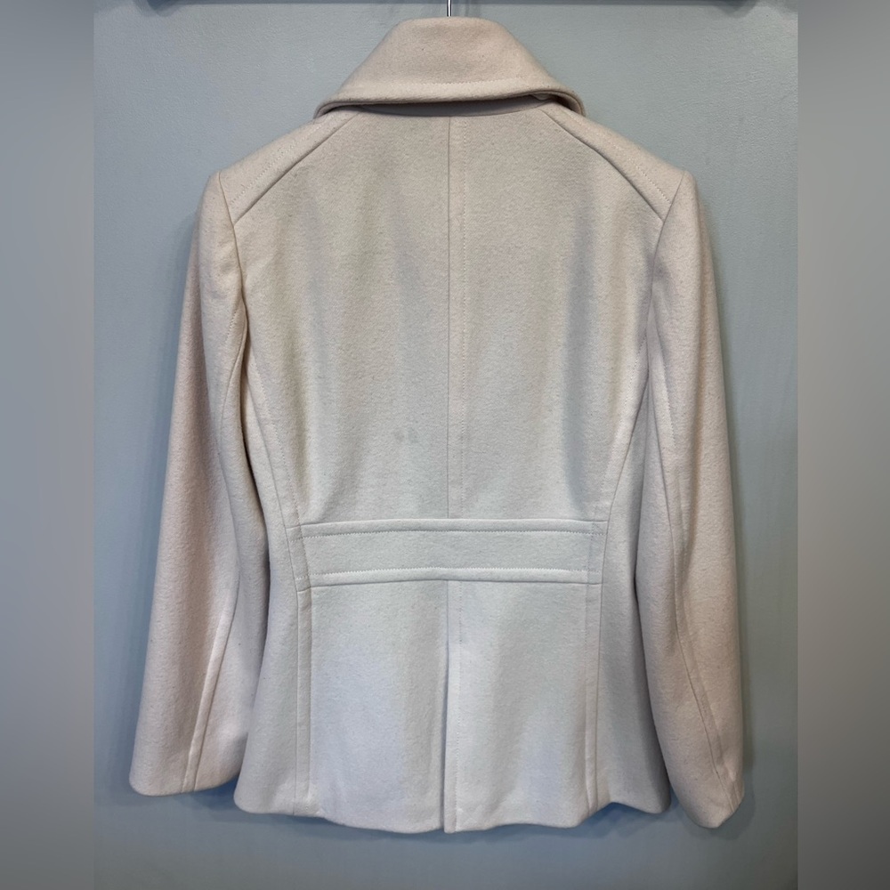 J. Crew Cream Wool Double-Breasted Pea Coat‎ – Women’s Size Medium - Picture 5 of 6
